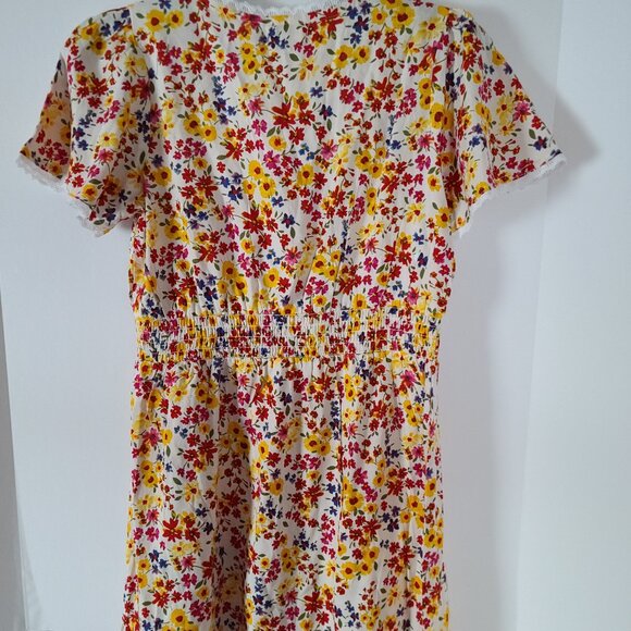 JOLIE & JOY BY FCT WITH LOVE FLORAL GIRLS SMOCKED ONE-PIECE DRESS SIZE XL 16 - Picture 6 of 11